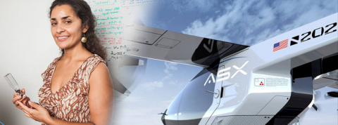 femme devant un eVtol