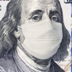 billet dollar américain avec un masque
