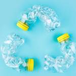 des bouteilles en plastique disposées en cercle de recyclage