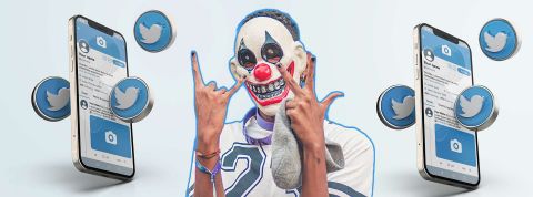 un clown flippant sur Twitter