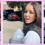 Des jeunes filles en train de tenir de tenir des gallons d'alcool