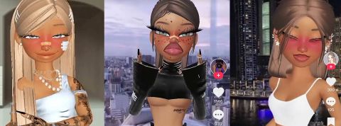 trois avatars de Zepeto un peu trop sexualisé