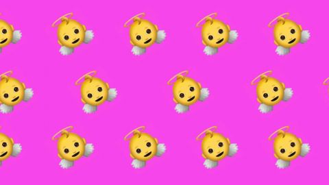 Des emojis bébé sur fond rose