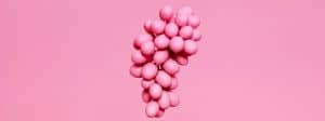 Raisin rose sur fond rose