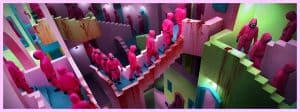 Des escaliers multicolores