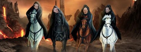 Zucky, Thiel, Andreessen et Musk en chevaliers de l'apocalypse