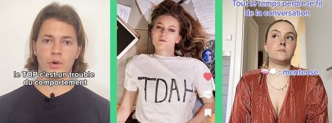 Captures TikTok de comptes parlant de TDAH