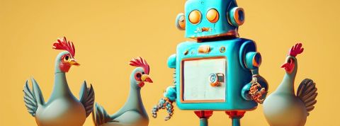 Robot et poules