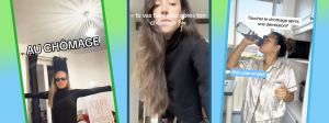 une jeune femme se met en scène dans sa vie de chomeuse.