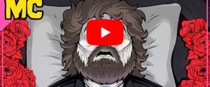 un youtubeur mort avec le logo de la plateforme sur lui