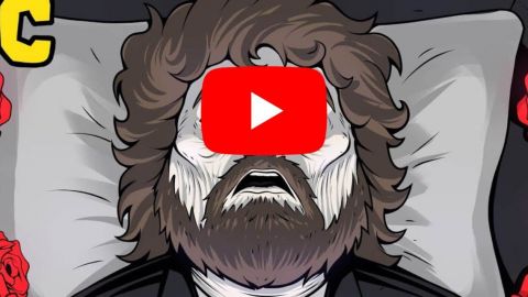un youtubeur mort avec le logo de la plateforme sur lui