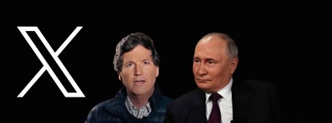 Carlson et Poutine avec le logo X