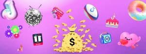 de nombreux cadeaux TikTok et des pièces de monnaie