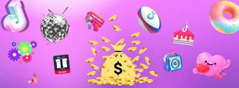 de nombreux cadeaux TikTok et des pièces de monnaie