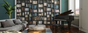Un intérieur au luxe moderne, avec une très belle bibliothèque