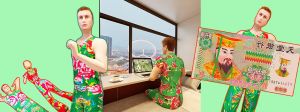 un personnage animé en 3d dans un petit appartement