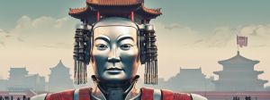 Un robot avec un visage aux trais de Xi Jinping