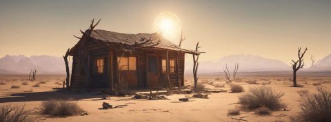 une cabane dans le desert