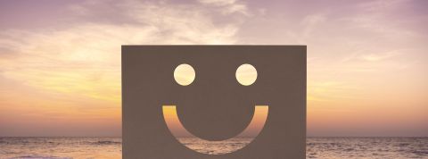 Un smiley et un soleil couchant