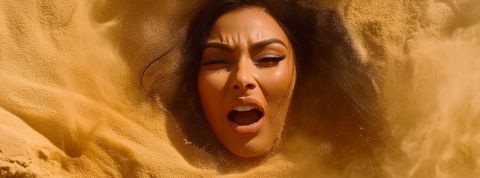 Kim Kardashian engloutie par une mer de sable