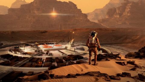 une homme sur mars