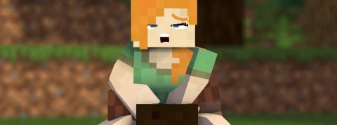 une personnage de minecraft dans une position suggestive