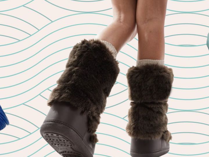Un sac, des moon boots et un blouson en faux fur