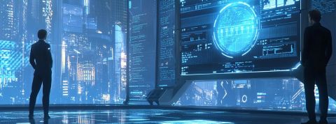 visuel futuriste avec deux personnes