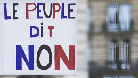 Pancarte  - Le peuple dit non - 
