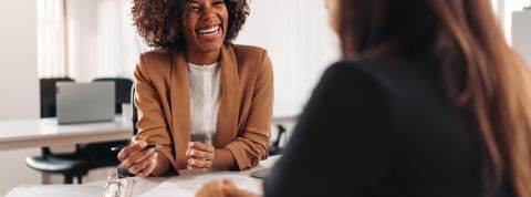 Female financial advisor consulting a client