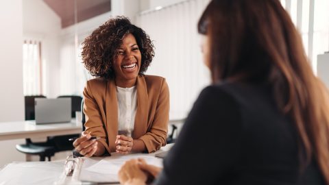 Female financial advisor consulting a client