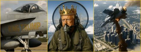 Le clip animé de Trump dans unjet privé qui déverse du caca
