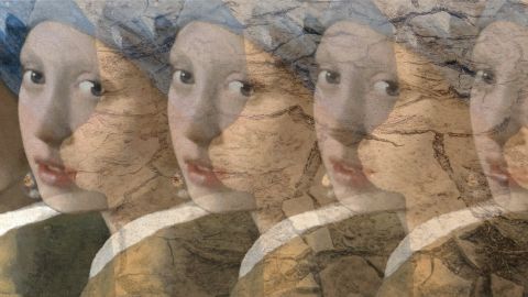 La jeune fille à la Perle répétée, disparait petit. à petit
