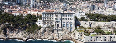 Vue depuis la mer sur le palais de Monaco